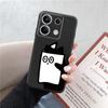 Flower Cat Patterned Soft Black Silicone Phone Case For Samsung Galaxy A55 A54 A34 A35 S24 Xiaomi Redmi Note 13 Pro Camera Shockproof Protective Cover