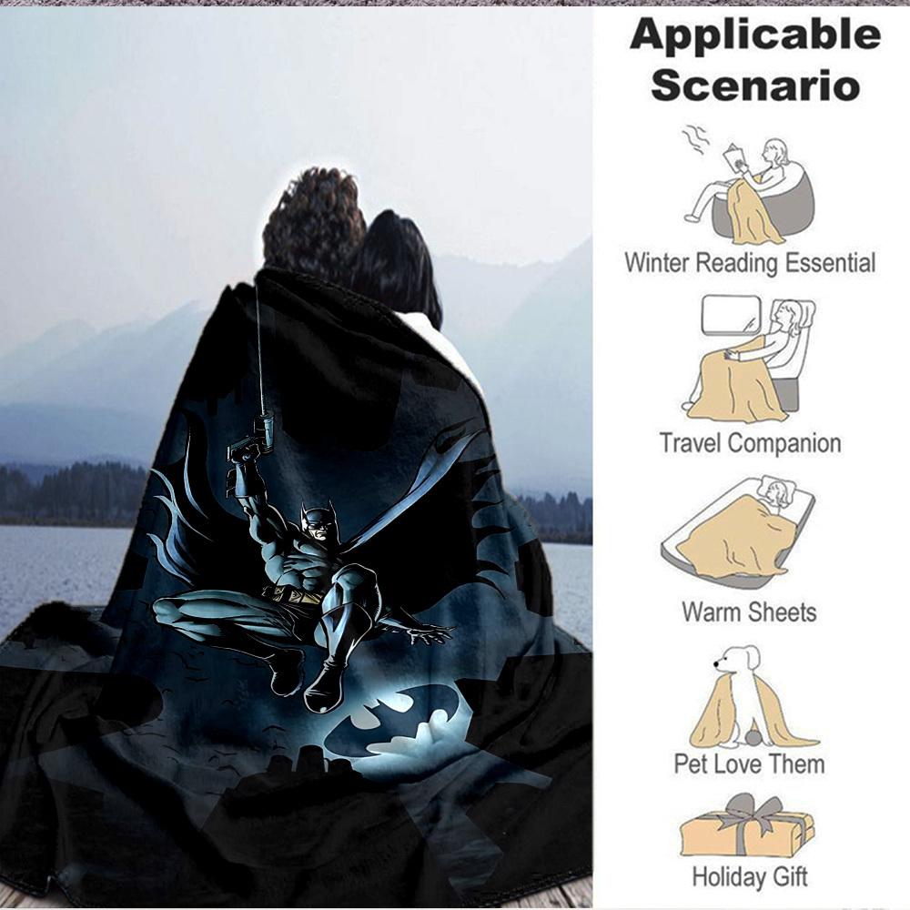 1pc Batman, Superhero Blanket Lightweight Flannel Throw For Sofa, Bed, Travel, Camping, Livingroom, Office, Couch, Chair, And Bed