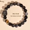 Obsidian Lion Dance Single-Loop Bracelet: Trendy Unisex Bestseller