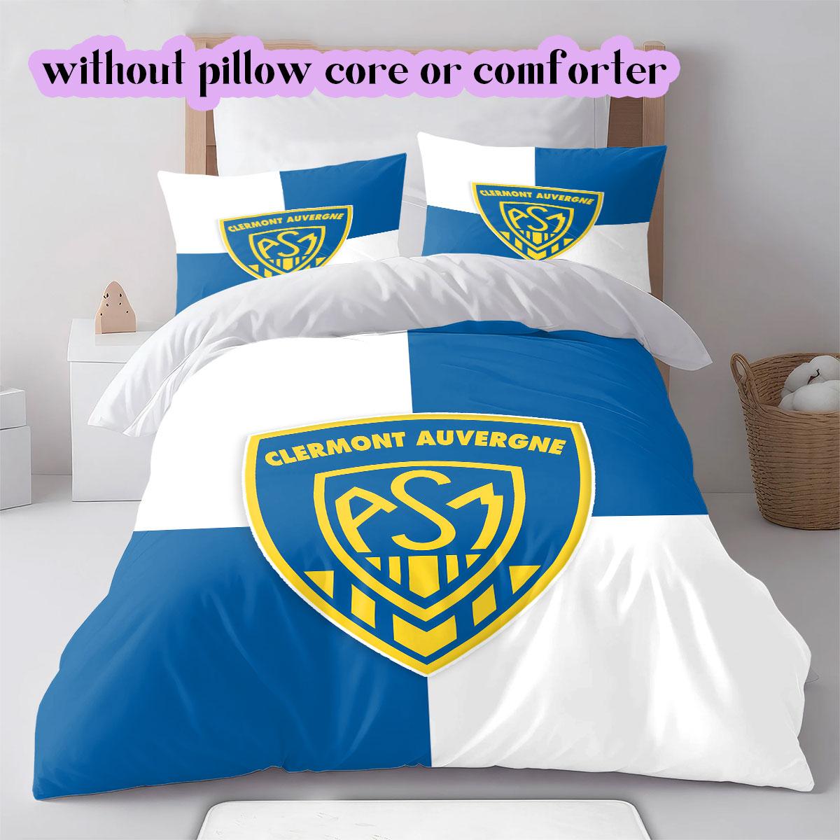 ASM Clermont Auvergne rugby Pattern Bedding,Quilt Set Quilt Cover Pillowcase Home Birthday Gift (1*duvet cover+2*pillowcase,without core) 135x200cm