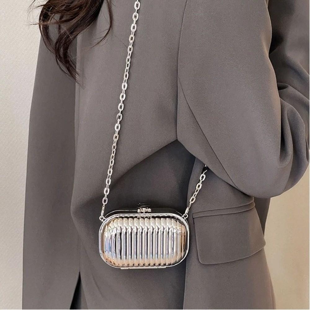 Fashion Mini Shoulder Bag Chain Strap Solid Color Mirror Banquet Bag Acrylic Crossbody Bag Women