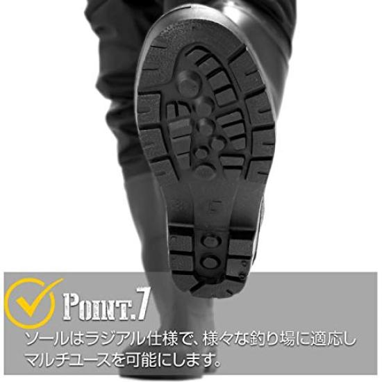 [Dress] Waders Chest High Waders Radial Sole AIRBORNE L [Height] 170~175 [Boots] 26~26.5 Black