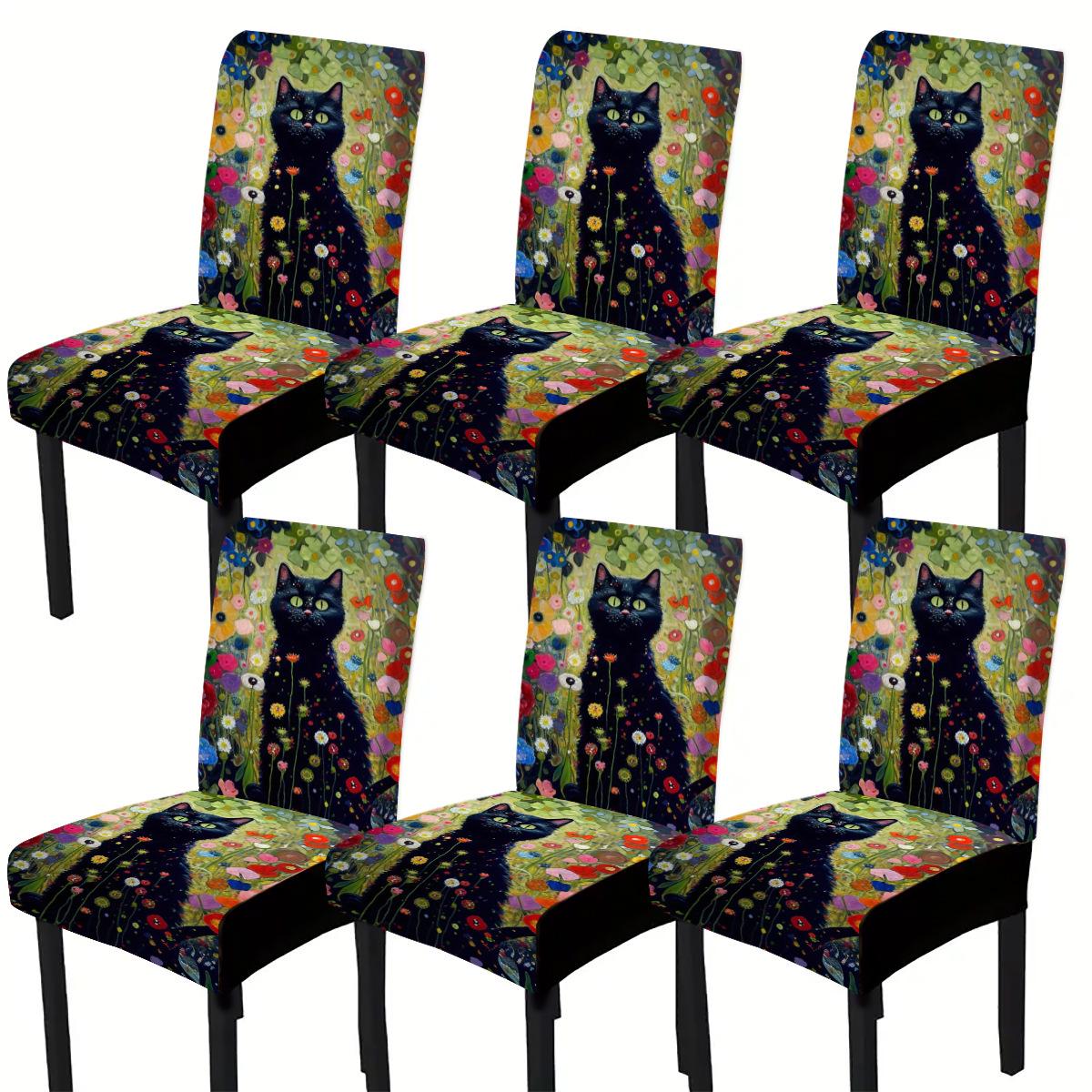 

Праздничный чехол на стул с принтом, тянущийся, для домашних, гостиничных или садовых обеденных стульев