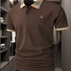 Pánské venkovní golfové tričko s potiskem jezdce na koni, Jednoduchá a stylová polokošile, Business Casual POLO, Prodyšné krátkorukávové polokošile s límečkem