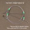 Two-Hook L-Shaped Steel Wire Anti-Tangle Rig for Sea, Boat, and Current Fishing