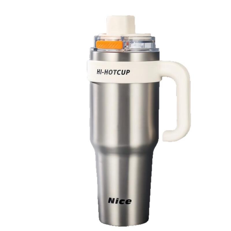 OLOEY Insulated Ceramic Thermos with Straw