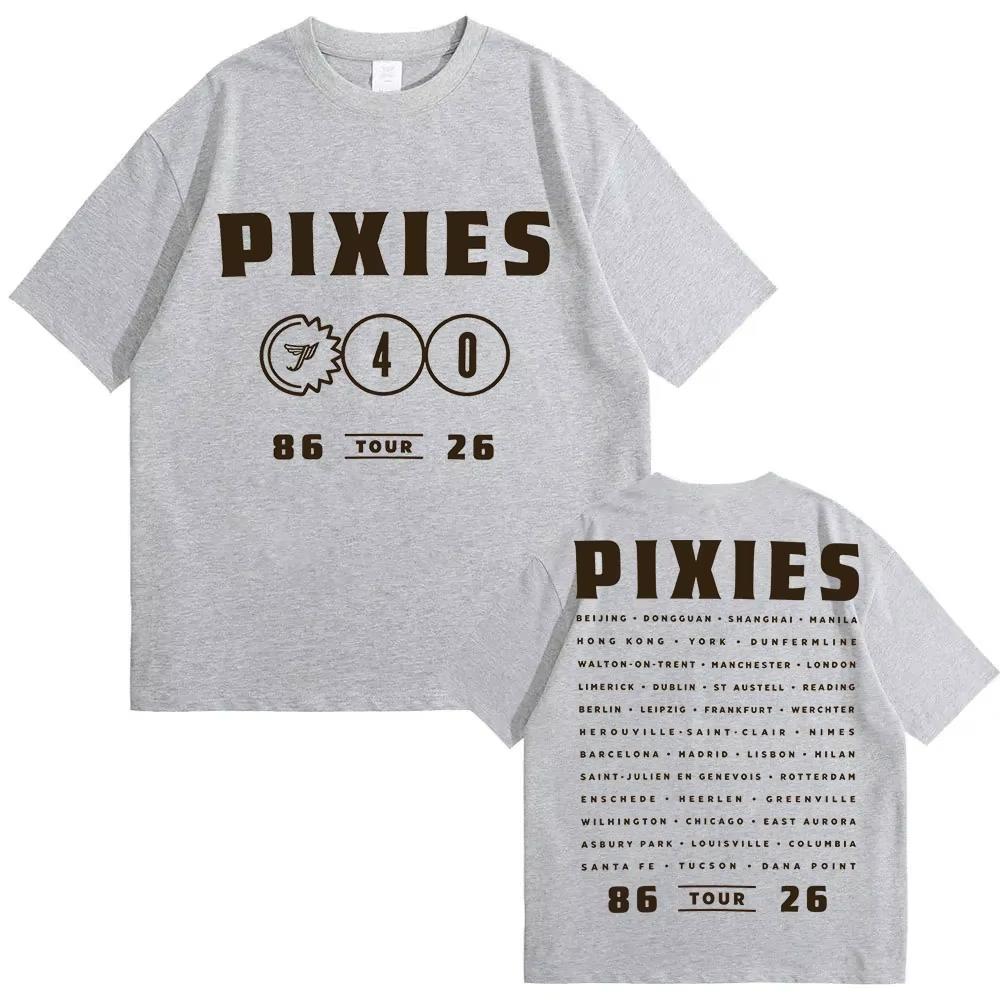 Pixies Cotton T-shirt Stardust 2026 World Tour Adult Daily Wear Graphic Print Tees Streetwear Top Y2K Gothic Cotton Oversized T-shirts