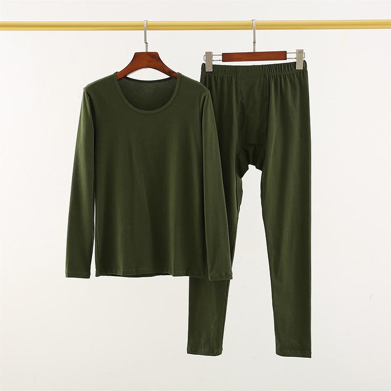 Men's Autumn/Winter Thin Lycra Cotton Base Layer Set: Warm Underwear & Knitwear Pants
