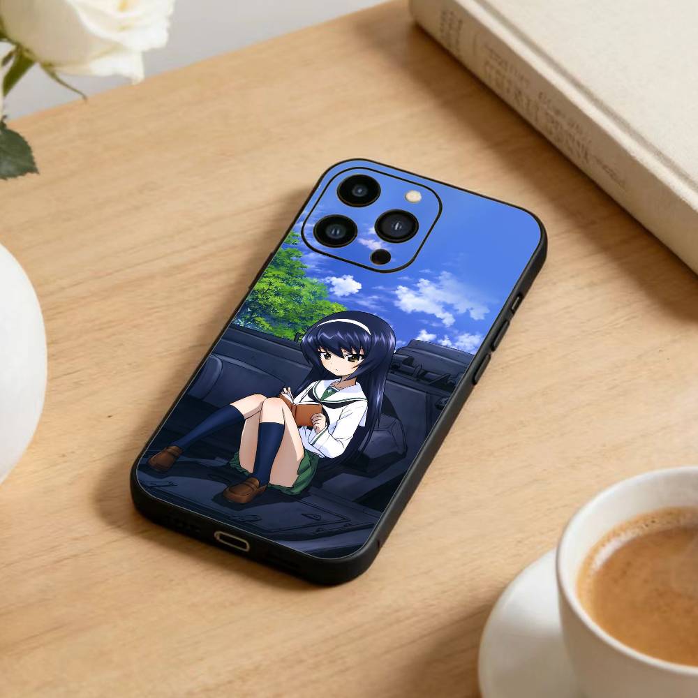 G-GIRLS Und P-PANZER Phone Case For iPhone 17 16 15 14 13 12 Max Plus Silicone Black Cover