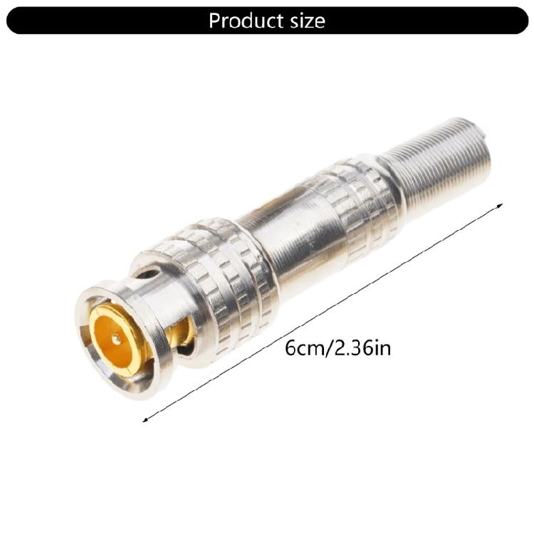 BNC Male Connector for CCTV Security Camera System Coax Cable Easy Installation Solderless BNC Compression Connector