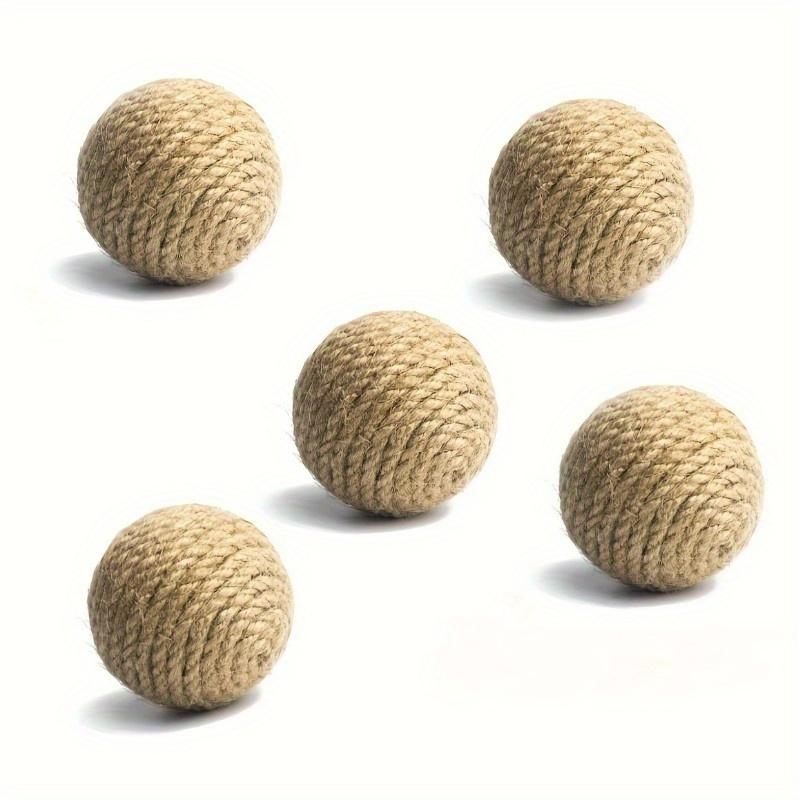 Natural Sisal Cat Toy Balls - Handmade Scratch & Chase Interactive Play for Indoor Cats, Durable & Safe Materials, Encourage Natural Hunting Instincts