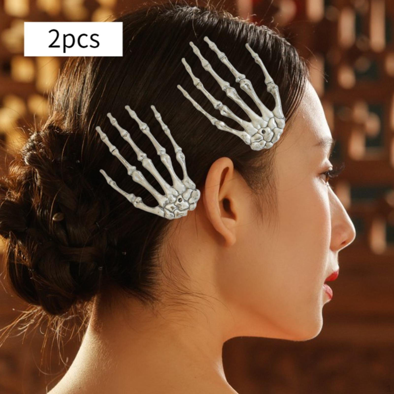 

4 шт. Готический Череп Заколка для волос Украшения Стильные аксессуары для дома 2 pair left right