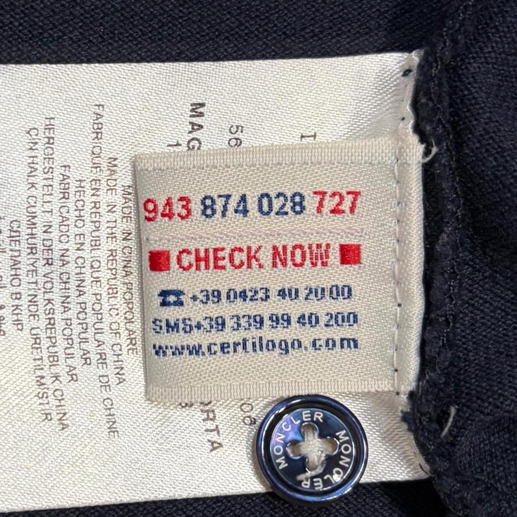 MONCLER Polo Shirt Navy Men's Size XS Model 110918337600