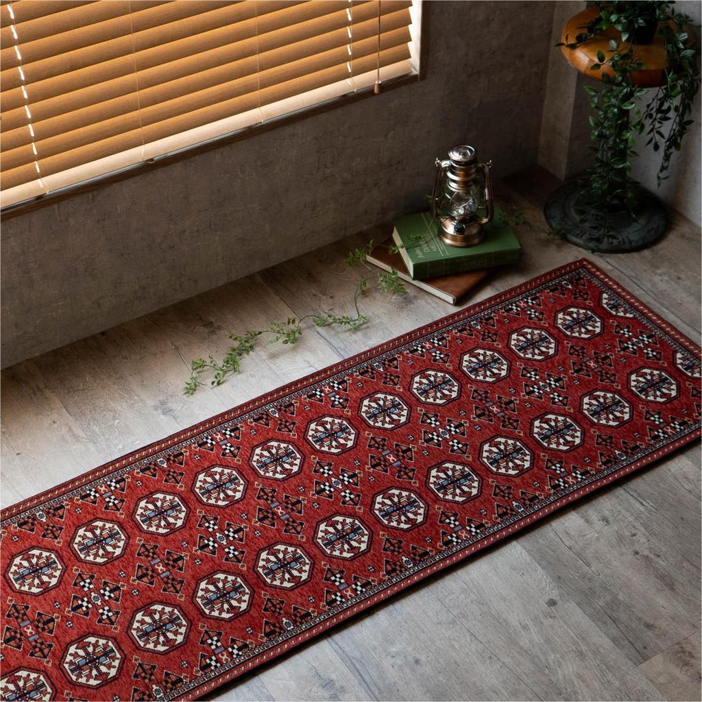 Sayan Sayan Kardo Bokhara Turkmen Style Long Mat Rug 60x240cm Red Gobelin