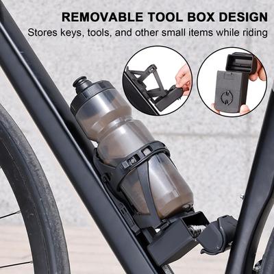 Water Bottle Cage With Detachable Tool Box Nylon Multifunctional Bike Cup Holder Bottle Cage For Road Mountain Cycling Outdoor