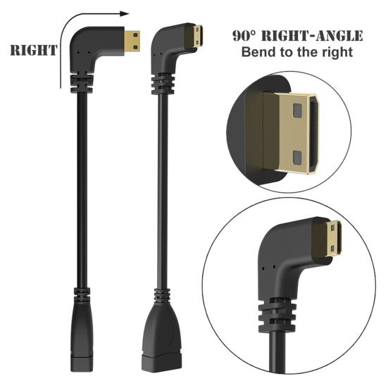 HDMI-compatible Extension Cable 20cm 90-Degree Right Angle Type PVC Male To Female Adapter Cord for TV