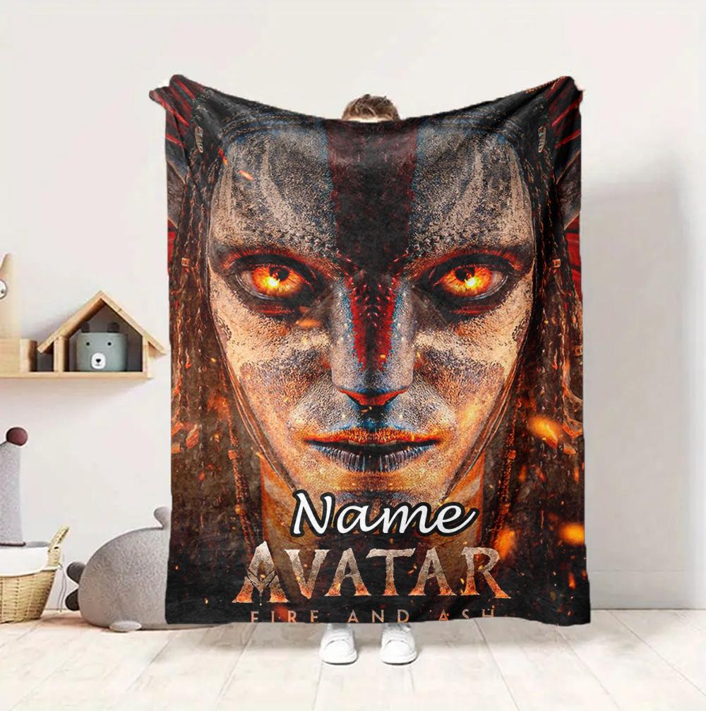 Custom Name Avatar World Flannel Blanket Throw Blanket Soft Warm Sofa Bed Decor Unique Gift