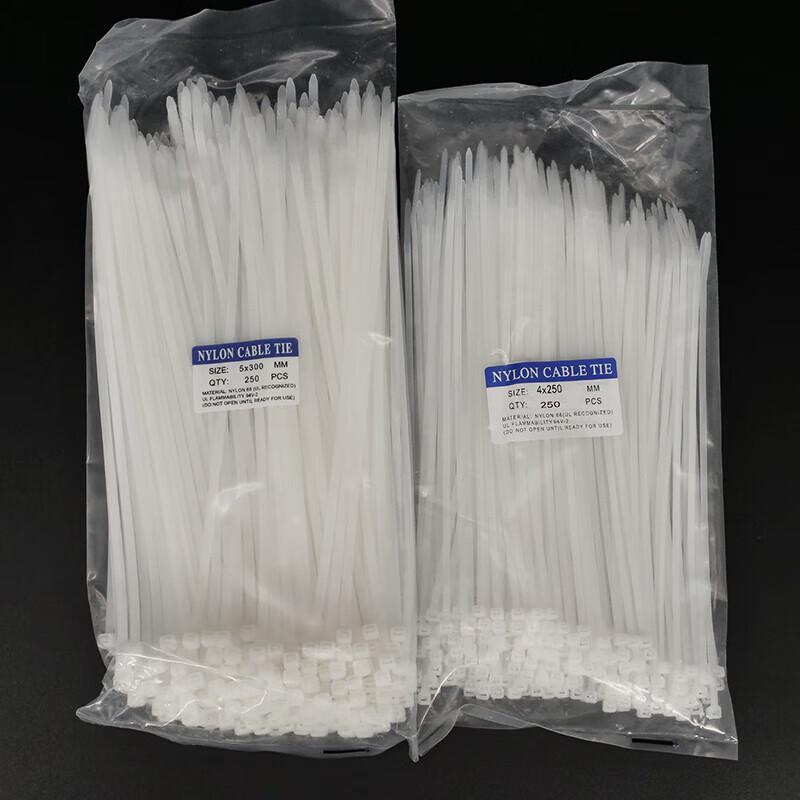 HASTYK White Nylon Self-Locking Cable Ties