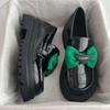 Japanese jk one-pedal bow loafers in the autumn of 2025 new thick-soled heightening small leather shoes women's British style