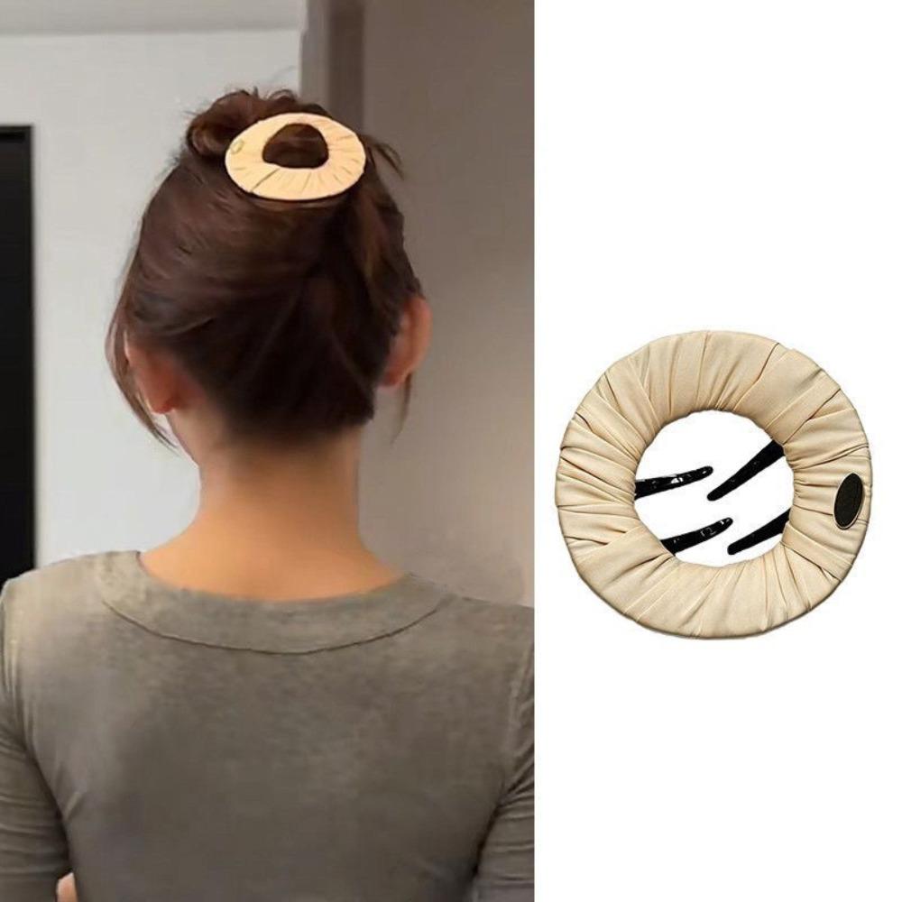 

Creative Gift Round Shape Hair Clip Hair Accessories ABS Soft Clips Hair Styling Tool Hairpins for Lying Down and Driving бежевый
