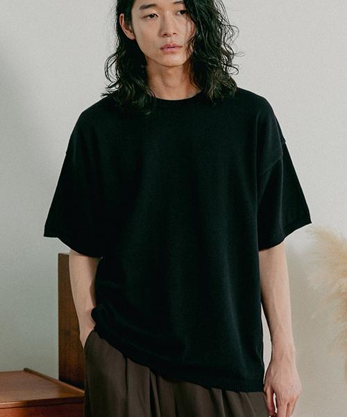Mallen Unisex Short Sleeve Knit Tee Black