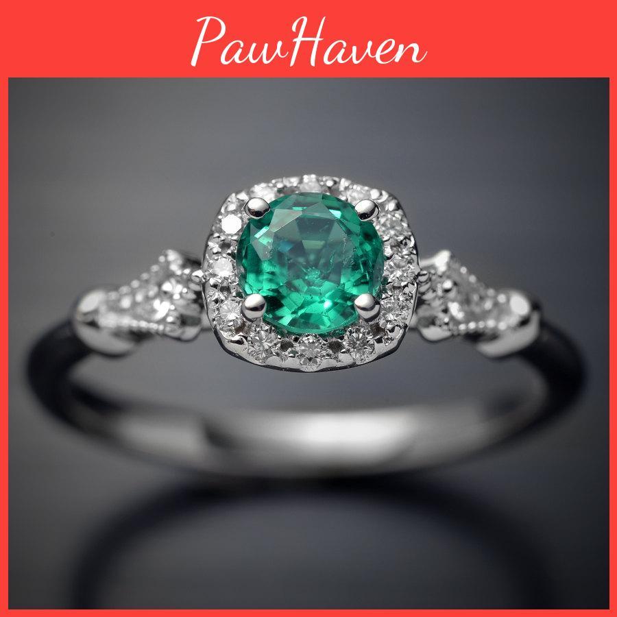 Timeless Design Cushion Halo Green Ring Women Perfect Wedding Engagement Jewelry