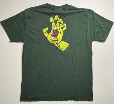 Santa Cruz Screaming Hand Mens Large Green Skateboard Graphic Tee Unisex T-Shirt