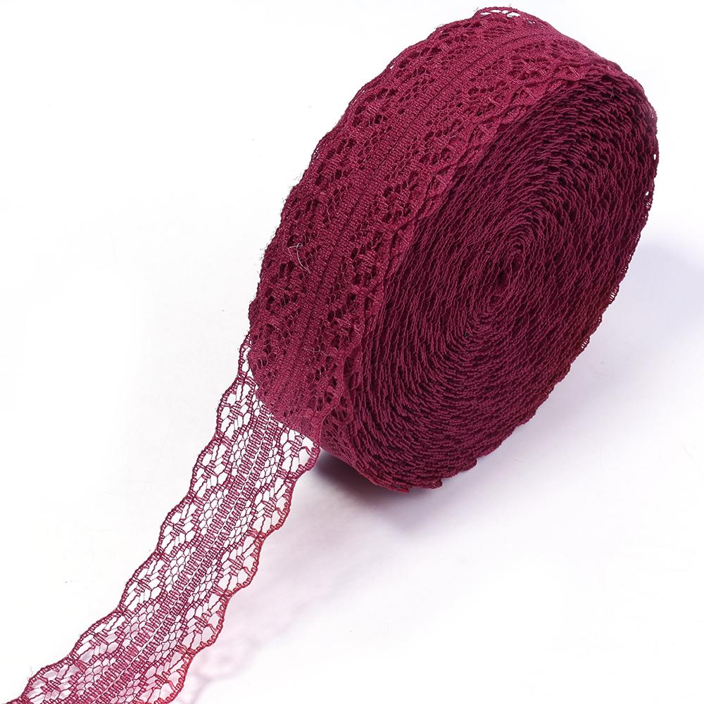 20yards/lot 2.8cm Colorful Lace Ribbon Non Elastic Hollow Lace Webbing DIY Flower Bow Gift Packing Clothing Wedding Decoration