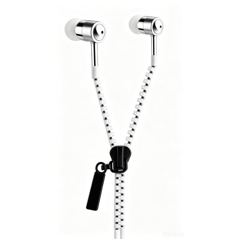 Fashion Zipper Earphones With Microphone For Music Lovers And Commuters