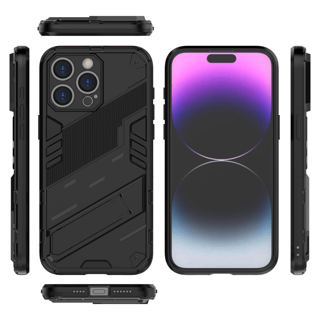 Für iPhone 16 Pro Max Hülle PC+TPU Stoßfeste Handyhülle mit Ständer