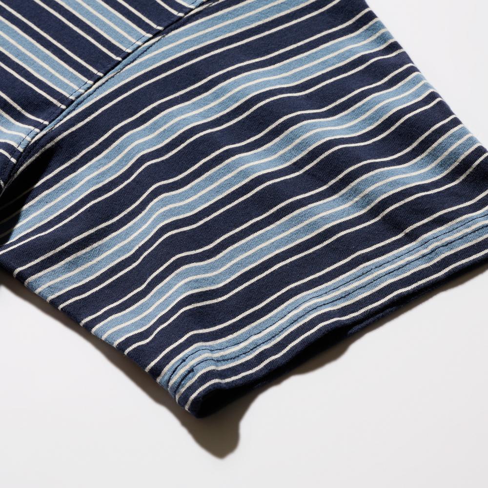 Dyutelo Leo Vintage Striped Short Sleeve T-Shirt Navy