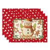 Snowman Noel Winter Xmas Gingerbread Man Christmas Placemats Table Mats for Party Home Kitchen Dining Table Decor 12x18 Inch