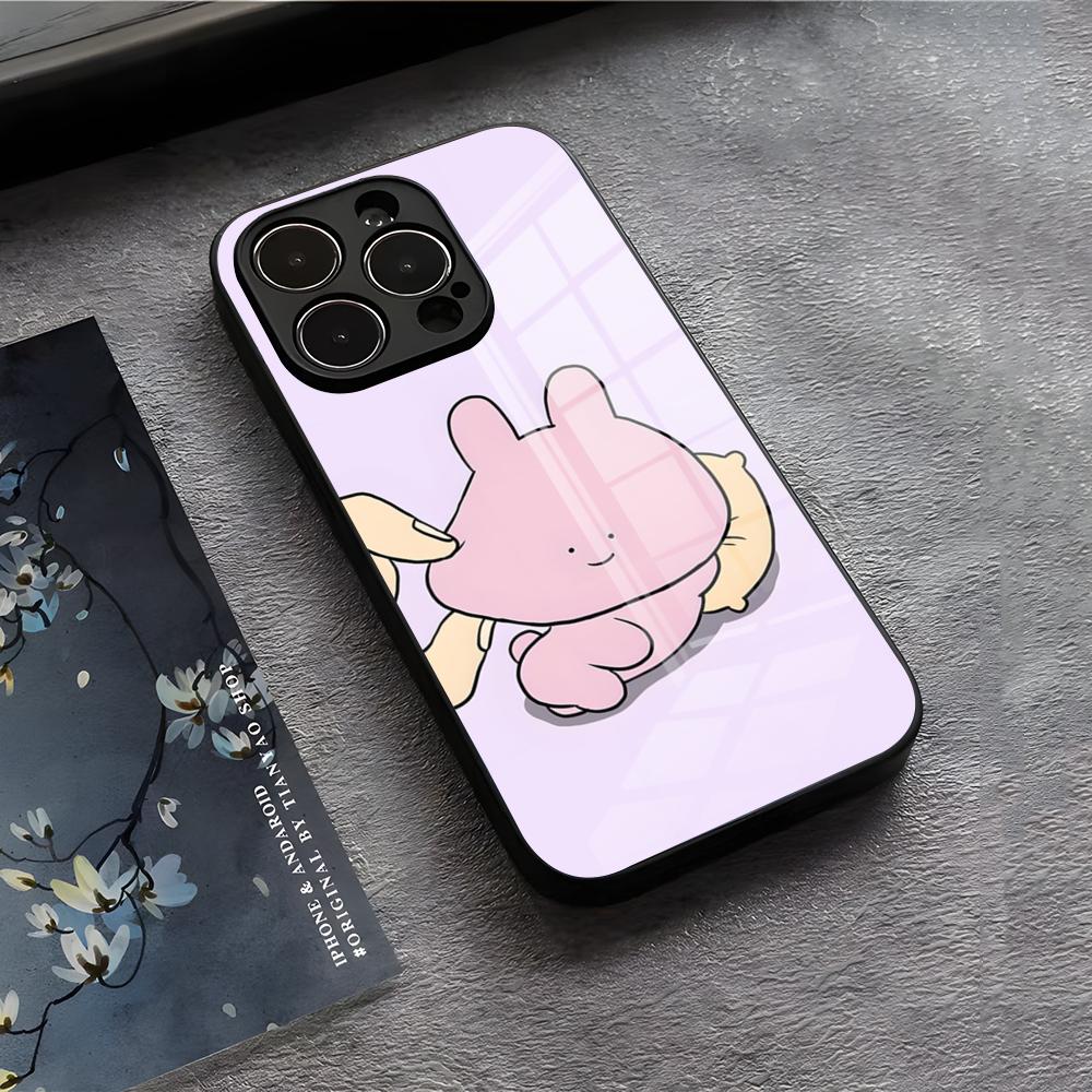 Cute A-Asamimichan Phone Case For IPhone 17 Air 16 E Pro Max 15 14 13 Mini 12 Pro 11 Max Plus Black Glass Cover