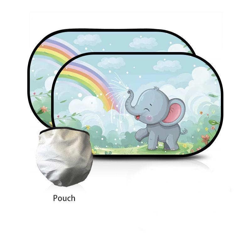 Car Side Window Cartoon Sun Shade - Heat Insulation & Light Blocking PVC Film