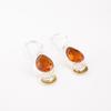 Citrine Gemstone 925 Sterling Silver Handcrafted Jewelry Designer Earrings 1.5" EE-162-2