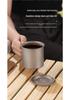 Pure Titanium Double-Layer Camping Mug with Foldable Handle and Lid