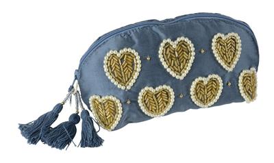Friends Hill Craft India Mini Pouch, Ravisha, Blue, BW-158-67
