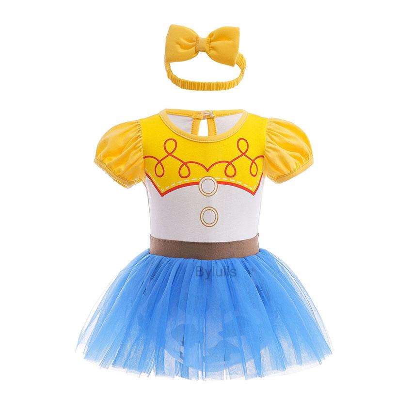 Fantasia Romper Anna Sofia Tutu Dress Headband Princess Aurora Alice Clothes Dress Halloween Party Costumes Outfit