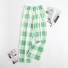 Women's Elastic Waist Plaid Fleece Pajama Pants Loose Fit Sleep Pants For Loungewear