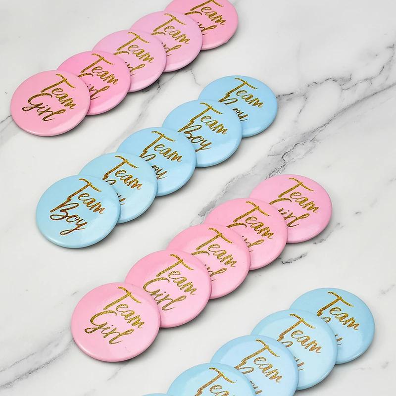 

Boys & Girls Gender Reveal Tin Badges (10Pcs) - Perfect Guest Gifts, Fun Party Favors for Gender Reveal Events & Baby Shower Dec B12387A
