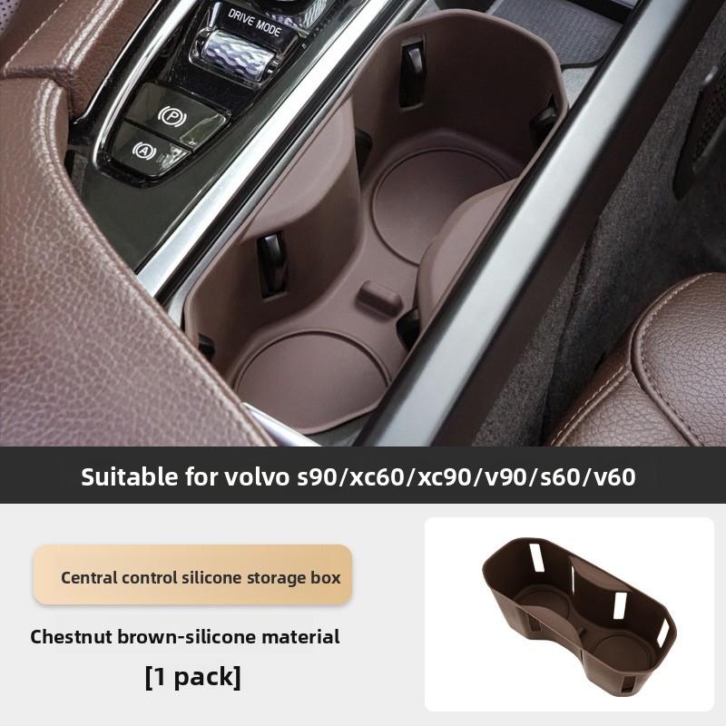 

Car Cup Holder Central Storage Box Shockproof Silicone Tray Anti Slip Drink Organizer For Volvo XC60 XC90 S90 V90 S60 V60