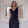 2024 European & American Women's Solid V-Neck Sleeveless Long Dress - Simple & Comfortable