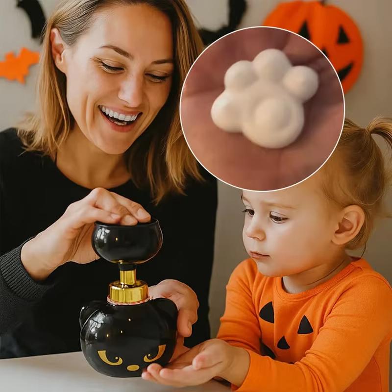 Cute Cat Paw Foam Soap Dispenser Refillable Empty Halloween Black Cats Pawprint Foaming Hand Wash Dispenser for Bathroom Kitchen