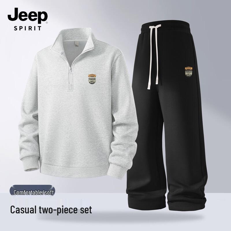 

JEEP SPIRIT Men s 2025 Loose Casual Sweatshirt & Pants Set 3XL