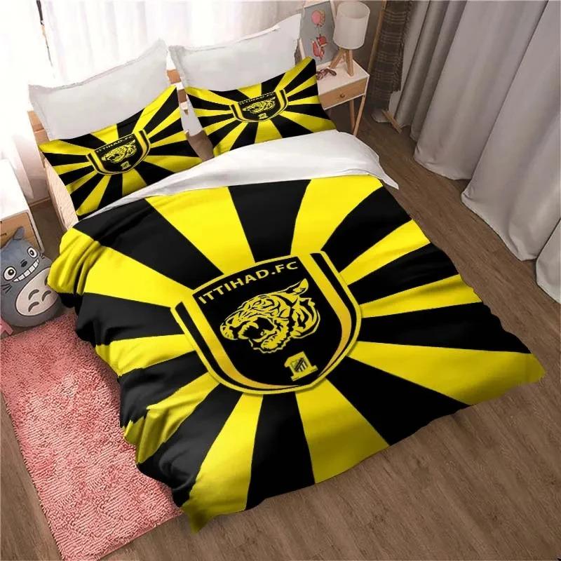 

Al-Ittihad Club Jeddah Комплект постельного белья для мальчиков и девочек, двуспальный, пододеяльник, наволочка, детская, взрослая, мода, домашний текстиль, текстиль 70x133cm 2pcs