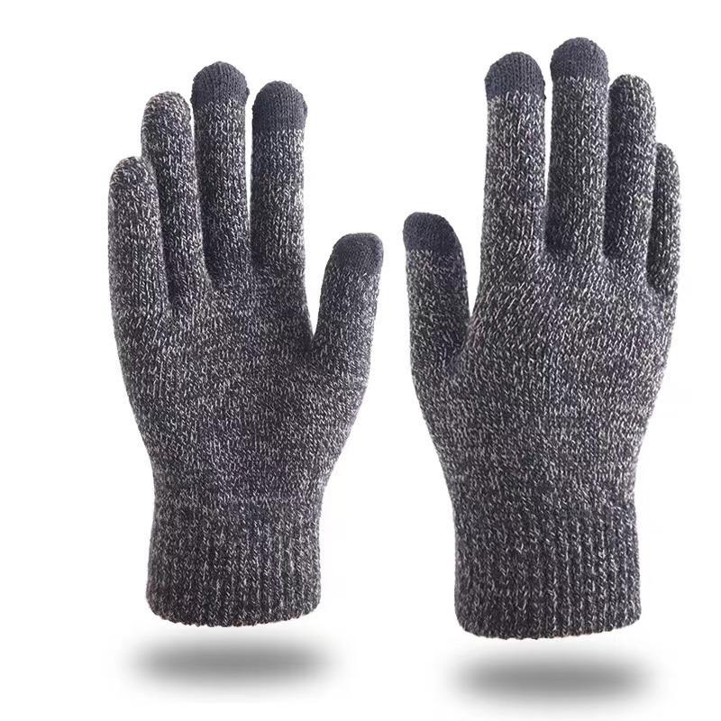 New Winter Men Knitted Gloves Touchscreen High Quality Male Mitten Thicken Warm Wool Cashmere Solid Women Business Gloves Autumn