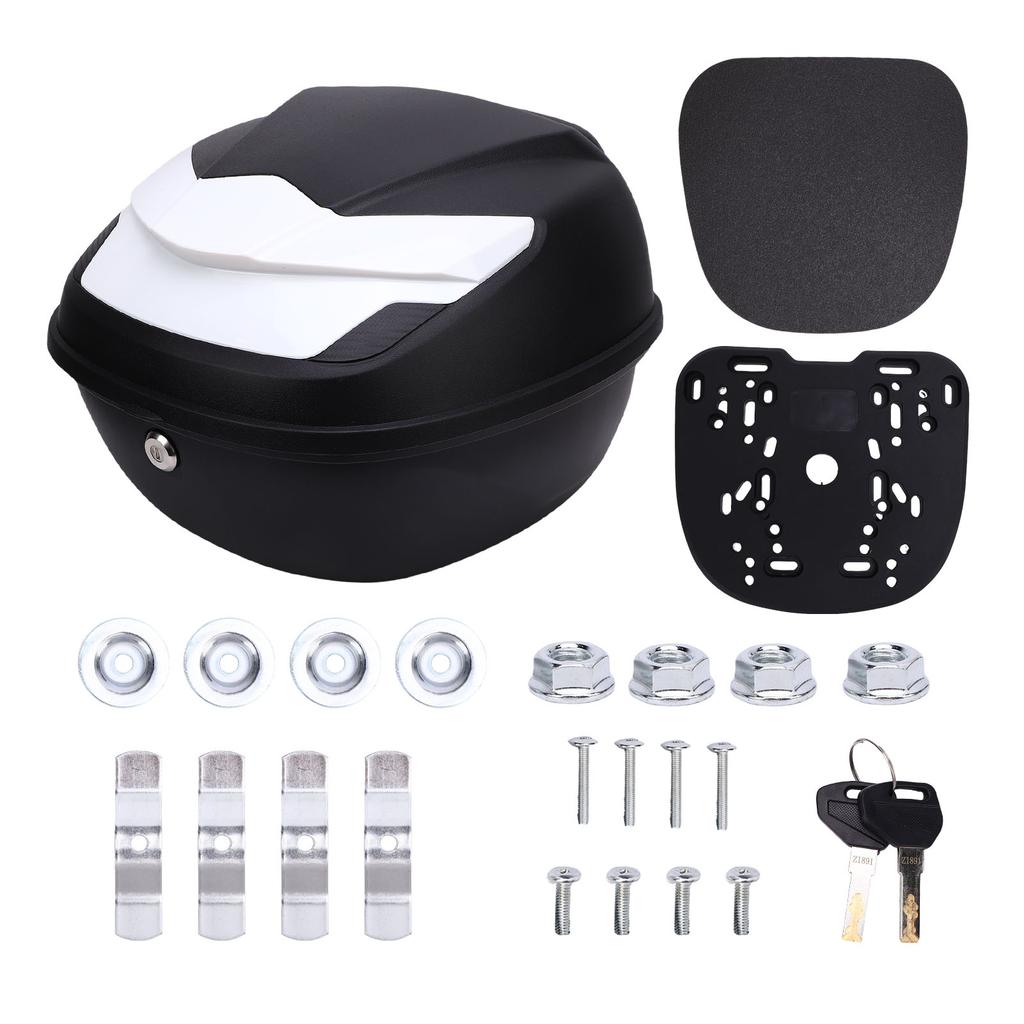 39L Motorcycle Top Case Waterproofing Luggage Storage Trunk Tail Box with 2 Keys Universal for Scooter