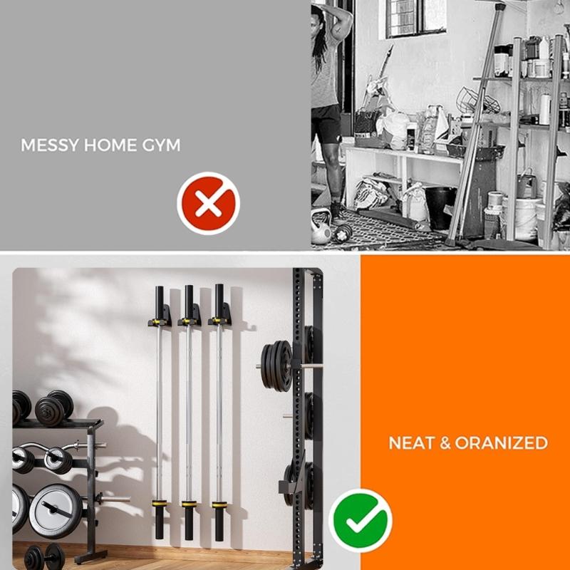 Heavy Duty Efficient Vertical Barbell Holder Stand For Garage Gym Space Saving Equipment Organizers Tidy Workout Spaces