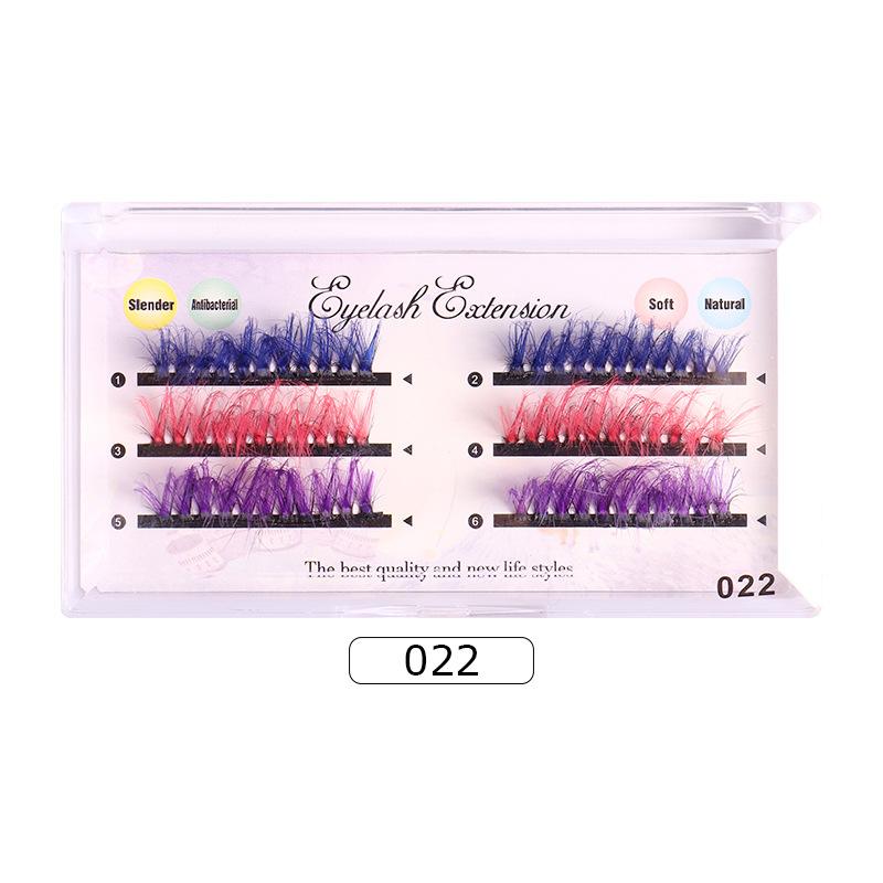 European And American Colored Mink Hair False Eyelashes Dense Row Dense Curl Messy Grafted Eyelashes