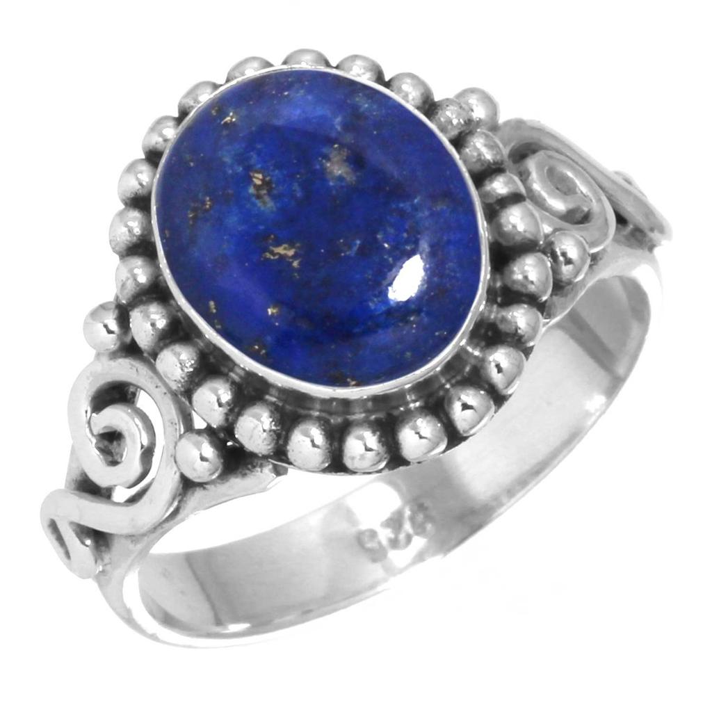 925 Sterling Silver Ring Women Gemstone Handmade Jewelry Thanksgiving Gift Blue Green Purple Copper Turquoise Pearl Lapis Mother Of Pearl Statement